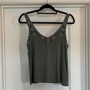 American Eagle Embroidered Scoop Neck Tank Top